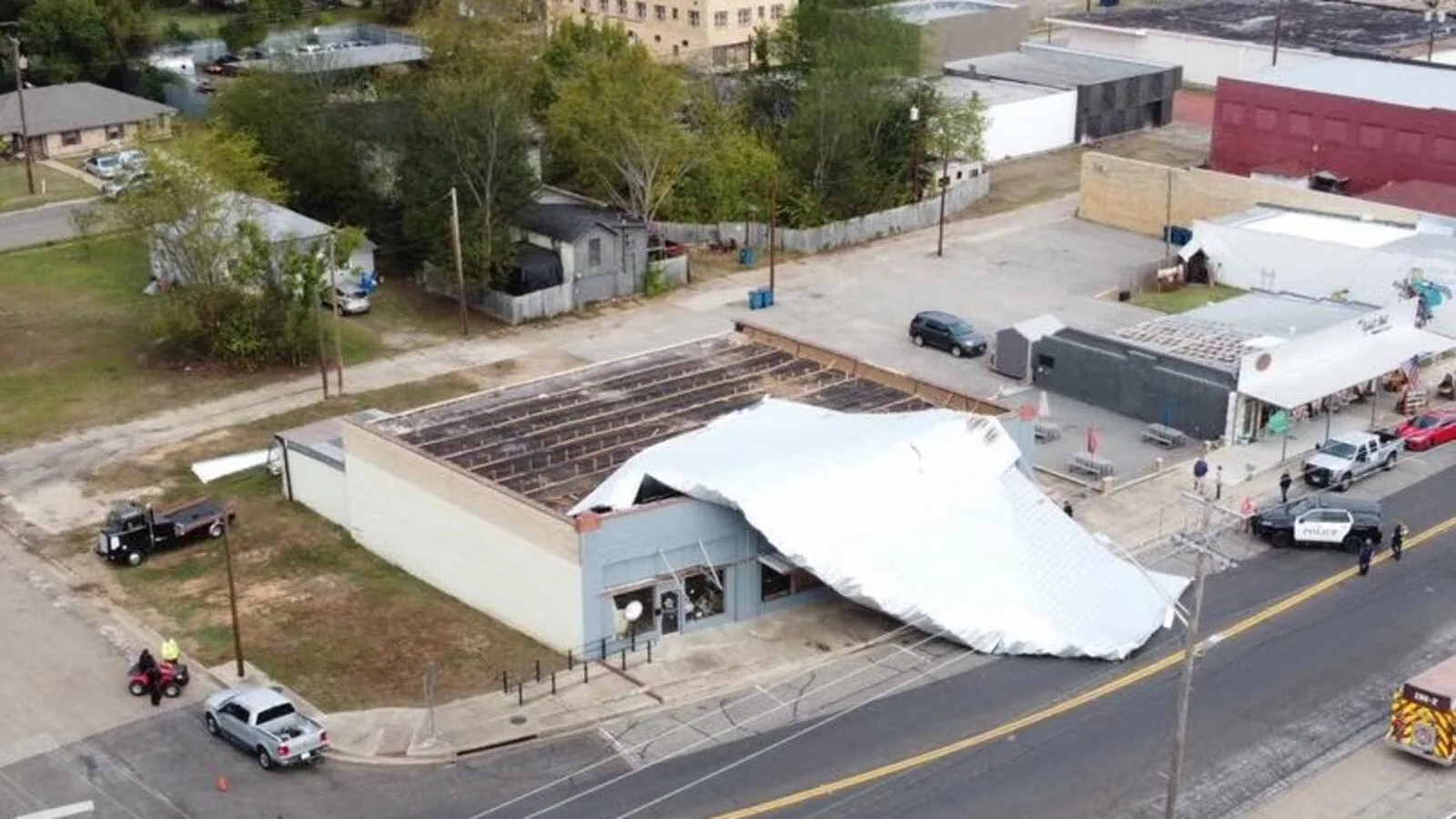 Storm damaged commercial roof in Rock Hill, SC Storm damaged commercial roof in Rock Hill, SC